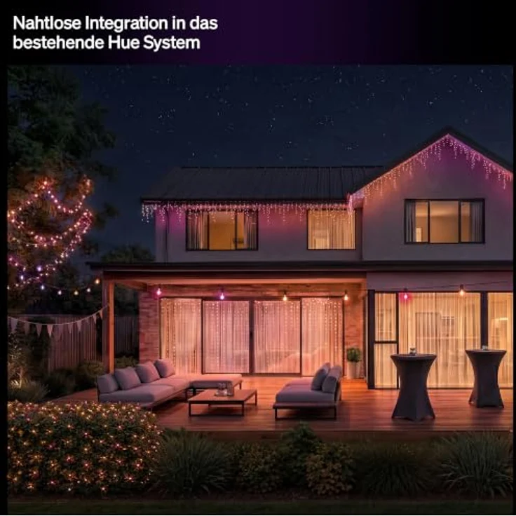PHILIPS Hue Festavia Lichterkette RGBW, smarte Außen- und Innenbeleuchtung mit stufenlosem Warm- und Kaltweiß, IP54 wetterfest – Bild 7