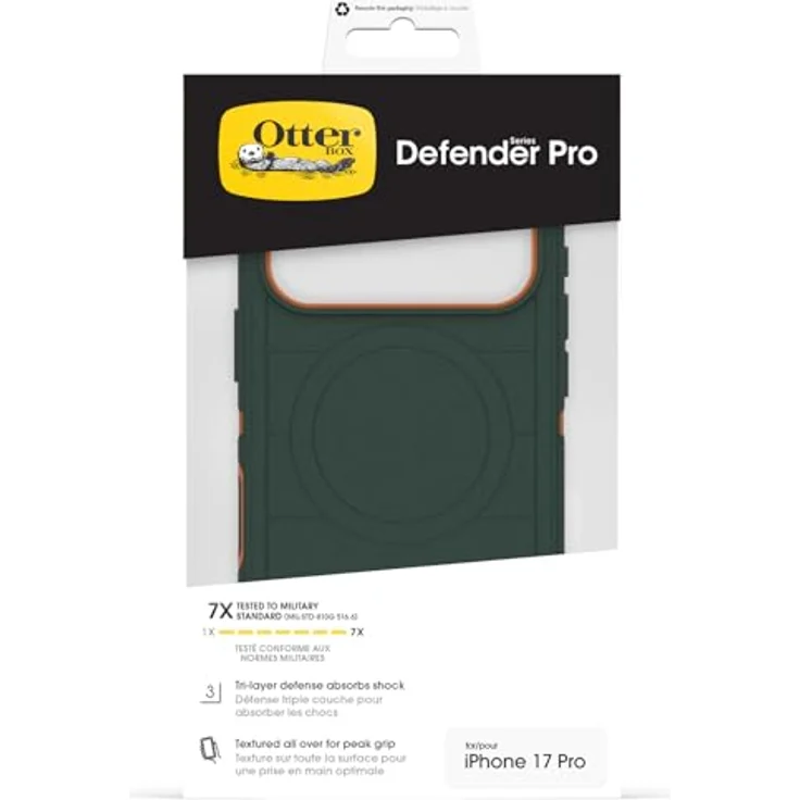 OtterBox Defender Series Pro MagSafe Hülle für iPhone 17 Pro, stoßfest, sturzsicher, 7X militärisch getestet, extrem robust, Grün – Bild 5
