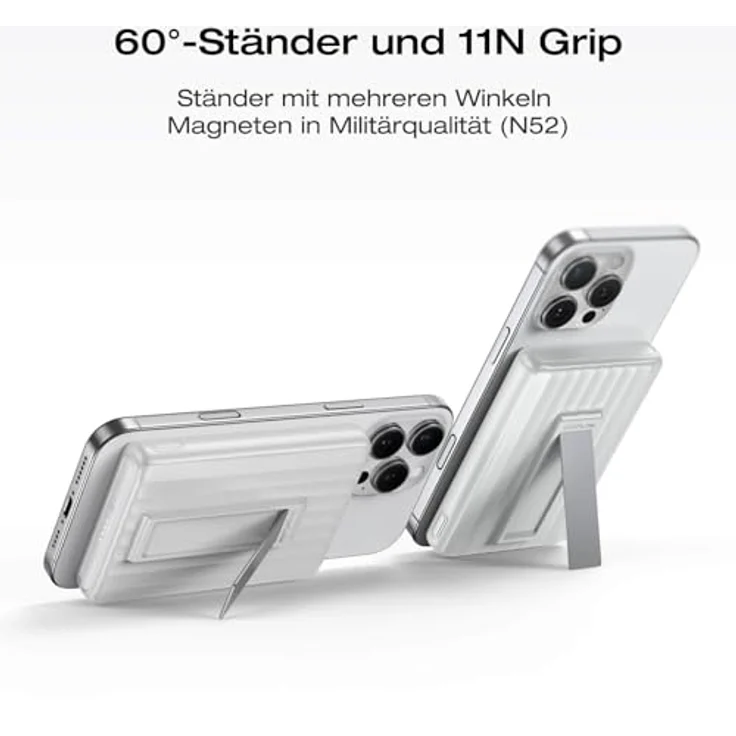 EF ECOFLOW Magsafe Power Bank 10000mAh, Magnetische Powerbank mit 30W USB C, Drahtloses Laden 7,5W, kompatibel mit iPhone 17/16/15 Series und AirPods, Weiß – Bild 5