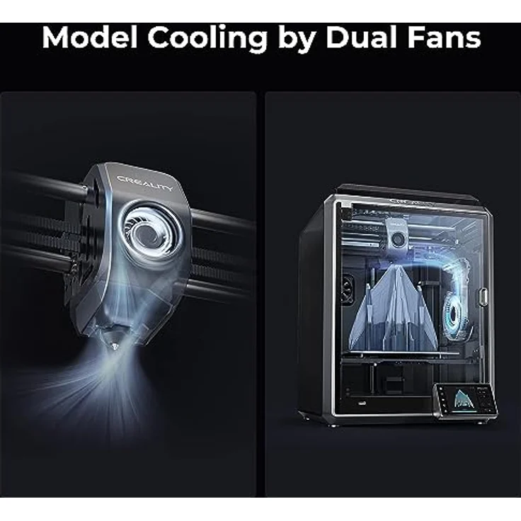 Creality Official K1 3D Drucker, 600 mm/s Druckgeschwindigkeit, Dual-Core 1,2 GHz CPU, 300°C Hochtemperatur-3D-Druckdüsen, LCD-Auto-Nivellierfunktion – Bild 5