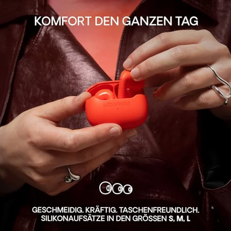 Urbanista Palermo, True Wireless Stereo Kopfhörer mit aktiver Geräuschunterdrückung, spritzwassergeschützt, Bluetooth, orange – Bild 7