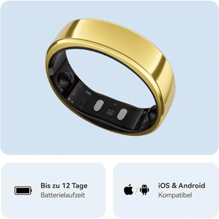 RingConn Gen 2 Smart Ring, Fitness-Tracker in Royal Gold mit Schlaf- und Gesundheitsüberwachung, 10-12 Tage Akkulaufzeit, wasserdicht (IP68) – Bild 7