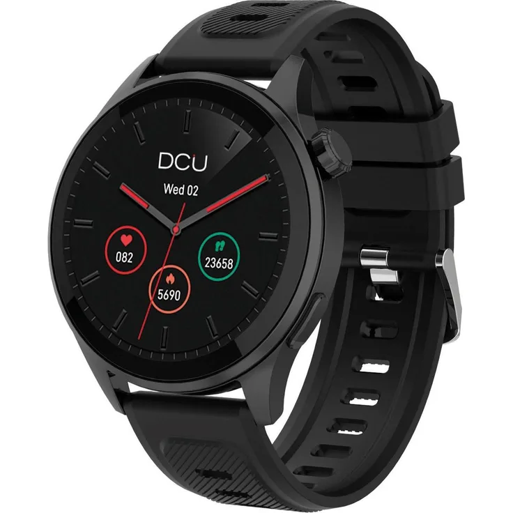DCU Tecnologic 34157085, Smartwatch 46 mm mit GPS, Bluetooth-Sprachsteuerung und 1,2 GB Speicher, IP68 spritzwassergeschützt