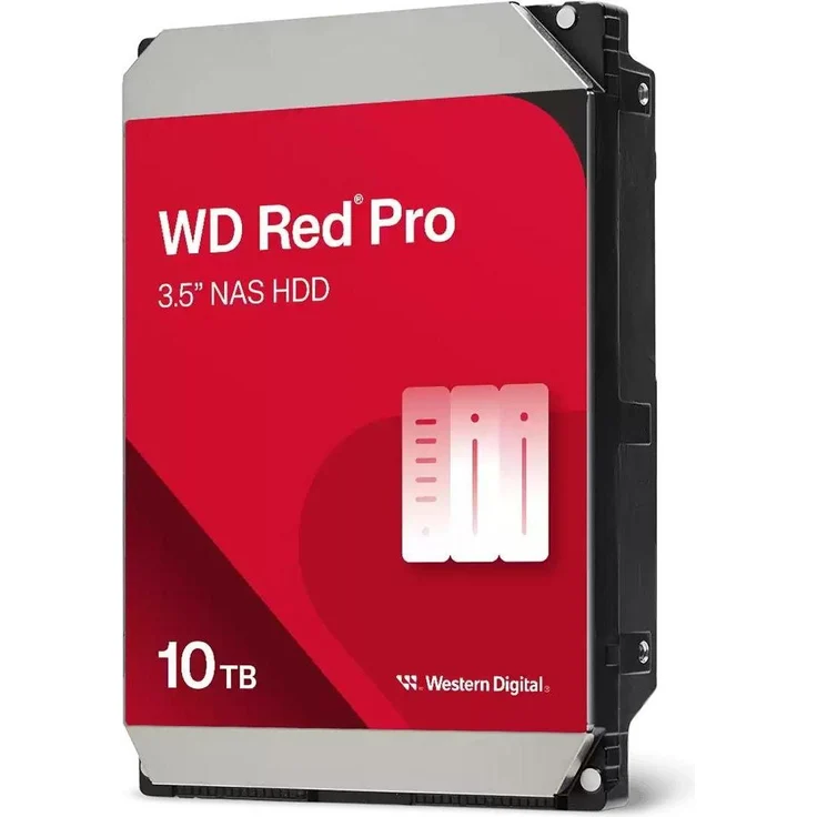 WD Red Pro, 10 TB 3.5" CMR Festplatte für NAS-Systeme, hohe Leistung und Zuverlässigkeit