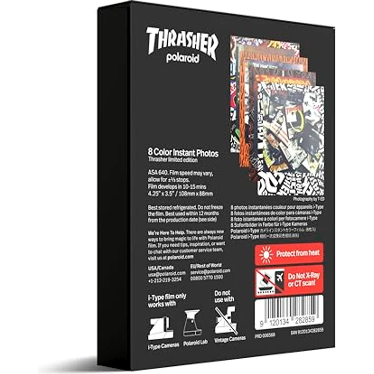 POLAROID i-Type Farbfilm Thrasher Edition, Sofortbildfilm glänzend, 8 Bilder mit einzigartigem Artwork – Bild 4
