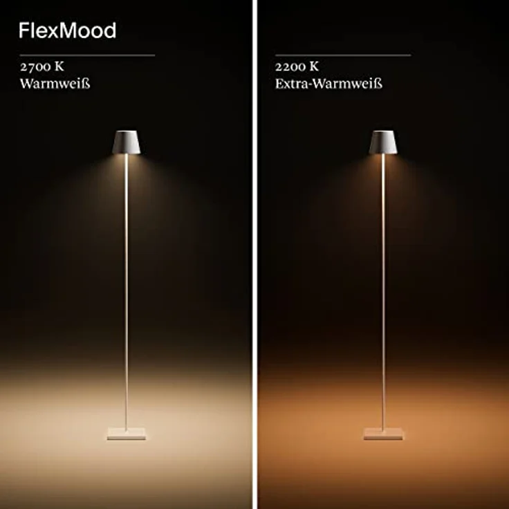 SIGOR Nuindie Stehleuchte - Dimmbare LED Akku-Stehlampe Indoor & Outdoor, IP54 spritzwassergeschützt, Höhe 120 cm, aufladbar mit Easy Connect, 12 h Leuchtdauer, sonnengelb – Bild 3