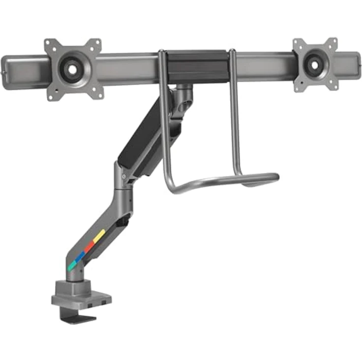 Kensington SmartFit Dual Monitor Arm, Gasfeder Monitor Halterung für zwei 32-Zoll Monitore, grau – Bild 1