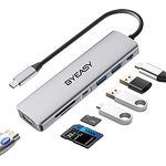 BYEASY USB C Hub, 7 in 1 USB C Splitter mit 4K HDMI, SD/TF Kartenleser, 100W Power Delivery, 2ft Kabel Ultra Slim USB C Adapter Kompatibel für Laptop und andere Typ C Geräte