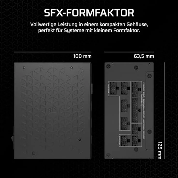 Corsair SF750 (750 W), PC Netzteil, Schwarz mit 80 PLUS Platinum-Zertifizierung – Bild 4