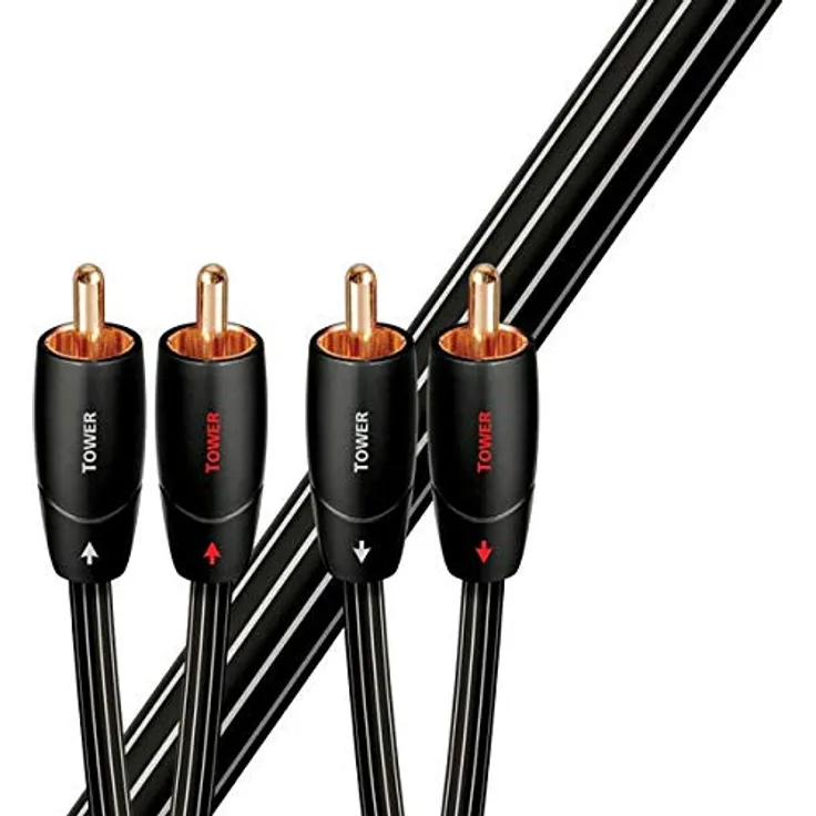 AudioQuest 2 m Tower RCA Audiokabel 2 x RCA Schwarz - Audiokabel (2 x RCA, 2 x RCA, Kupfer, 2 m, schwarz)