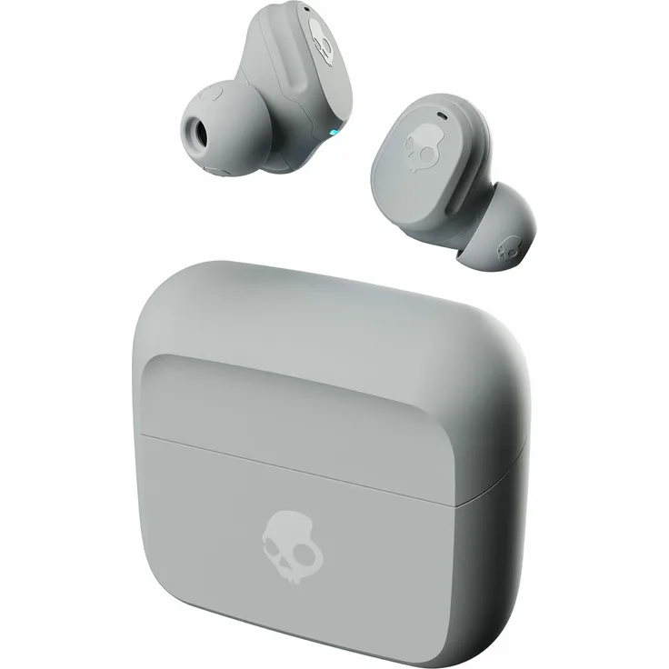 SKULLCANDY Mod Bluetooth Wireless In-Ear-Kopfhörer, Verwendung mit iPhone und Android, Ladekoffer, Kachel und Mikrofon, IPX4 schweißbeständig – Grau/Blau