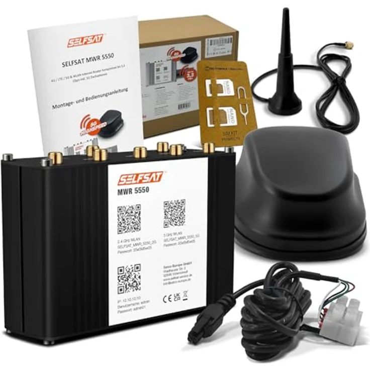 Selfsat MWR 5550 Mobilfunkantenne, 4G / LTE / 5G & WLAN Internet Router für Wohnmobile, bis 3,3 Gbps, IP67, duale SIM-Slot – Bild 1