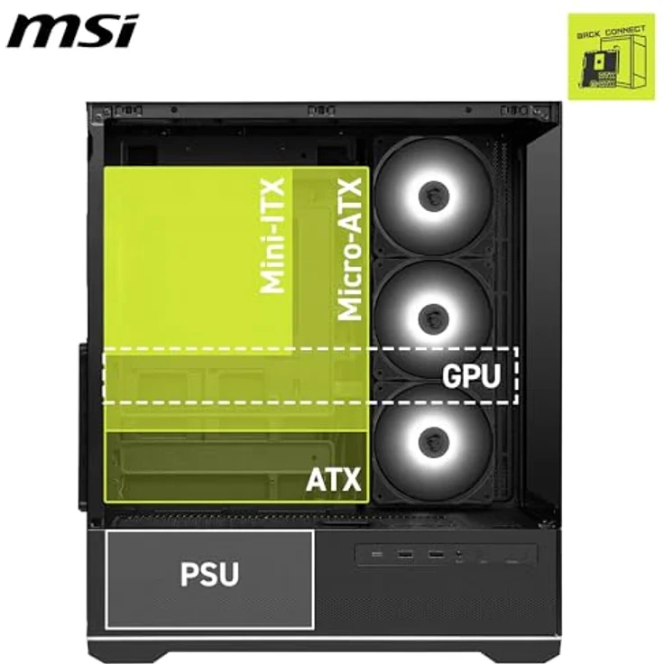 MSI MAG PANO 110R PZ, PC-Gehäuse mit Glas-Seitenteil und anpassbarem RGB-Beleuchtungssystem – Bild 4