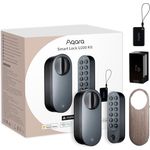AQARA U200 Smart Lock, Türschloss mit NFC und Matter over Thread, Schwarz, automatisches Schloss, temporäre Passwörter, leiser Entriegelungsmodus