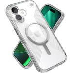 Speck Presidio Perfect Clear Grip für iPhone 17, MagSafe-kompatible schlanke Hülle mit 4 m Fallschutz, Clear/Clear/Silver