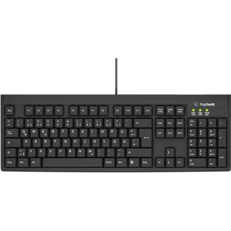 KeySonic KSK-8008U-IP, Kabelgebundene Wasserdichte Tastatur nach Schutzklasse IPX7, Schwarz, USB-A- und PS2-Anschluss, Membrantechnologie – Bild 2