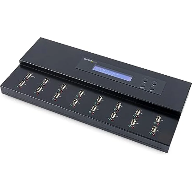 StarTech.com 1:15 USB Stick Klonstation und Löscher, Kopierer für mehrere USB Laufwerke, System and File und Sector-by-Sector Kopieren, 1,5 GB/min, Single und 3-Pass Löschen, LCD Display (USBDUPE115) – Bild 1