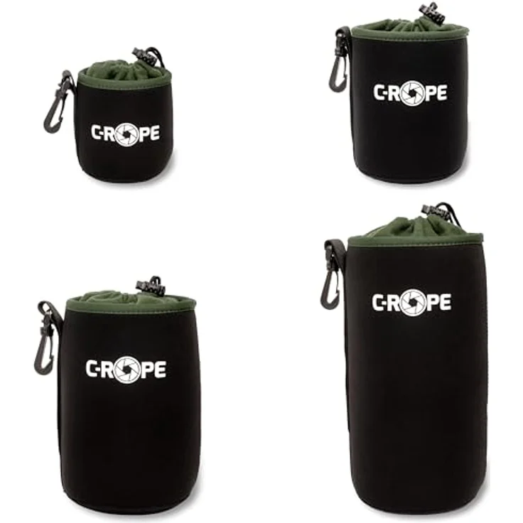 C-Rope Neopren Objektivbeutel mit Fleece-Fütterung, (4er Set), Größe S, M, L, XL – Bild 1