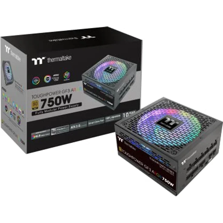 Thermaltake Toughpower GF 3 ARGB 750W | PC-ATX-3.0-Netzteil | PCIe Gen 5.0 | 80-Plus-Gold | voll-modular | leiser 140 Lüfter | EU Zertifiziert | schwarz – Bild 1