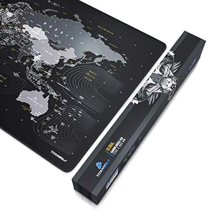 CSL - Übergröße Mauspad 1200x600mm Weltkarte - XXXL Mousepad groß mit Motiv - Tischunterlage Large Size - verbessert Präzision und Geschwindigkeit - XXL Gaming z.B. für Logitech Maus und Tastatur – Bild 8