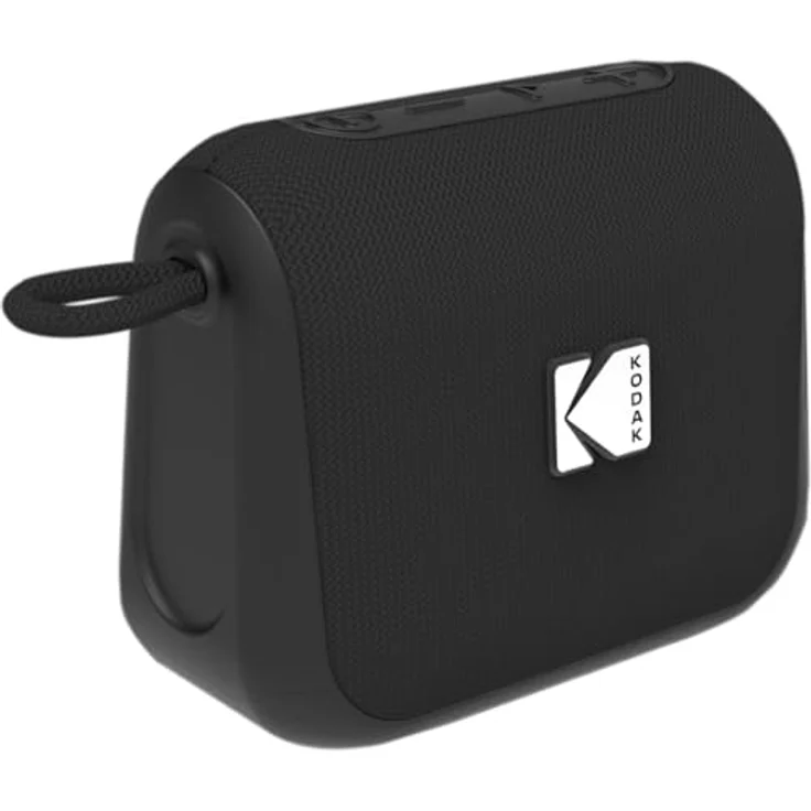 KODAK Bluetooth-Lautsprecher IP66 wasserdicht, Stereo-Sound, tiefe Bässe, Bluetooth v5.0, integriertes Mikrofon, lange Akkulaufzeit, Typ-C, 5 W RMS – Schwarz – Bild 3