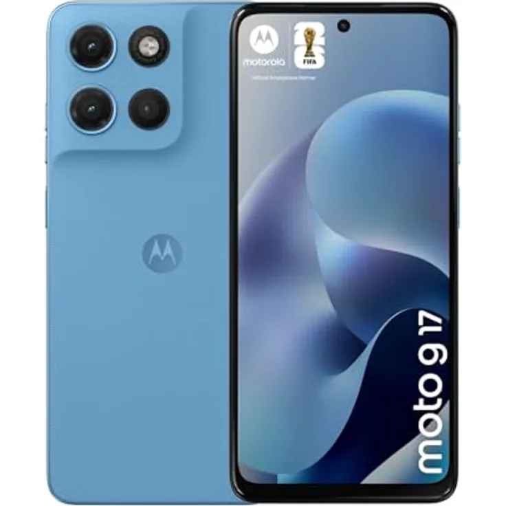 Motorola moto g17, Smartphone mit 50 MP Kamera, 128 GB Speicher, blau, 6,72 Zoll Full HD+ Display