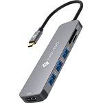 NOVOO USB-C-Hub, USB-C auf HDMI 4K, 3 x USB 3.0, SD- und Micro-SD-Kartenleser, USB-C-Docking-Hub, kompatibel mit Geräten MacBook Air/Pro ChromeBook Pixel Matebook XPS Typ C