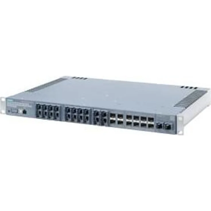 Siemens Managed, Netzwerk Switch, SCALANCE XR322-12, 19 Rack, 20x 100/1000 Mbit/s Port, 2x 1000/10000 Mbit/s Port, 4x 1G SFP Port, 8x 1G/10G SFP+ Port, LED-Diagnose, Fehlerm.- Kontakt, Select/Set-Taster, PROFINET IO Device, Netzwerk- Management, integrierter Redundanz-Manager, Office Features (RSTP, VLAN, IGMP), AC 230V, IP20, blau