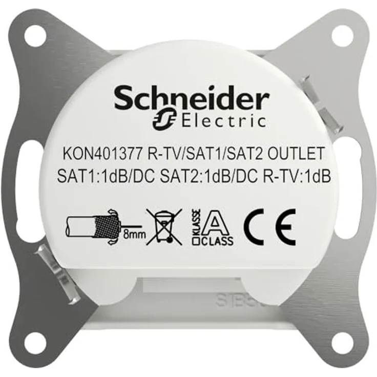 Schneider Electric Asfora TV-SAT-Enddose, 1dB, Unterputz, Weiß (RAL 9003), IEC+F-Anschlüsse – Bild 3