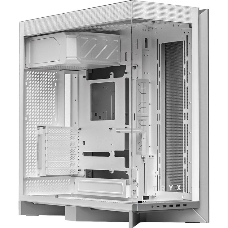TRYX LUCA L70 PC-Gehäuse, Midi-Tower, E-ATX, Tempered Glass - weiß, Showcase-Gehäuse mit gebogenem Glas, Platz für bis zu neun Lüfter und Mainboards bis E-ATX