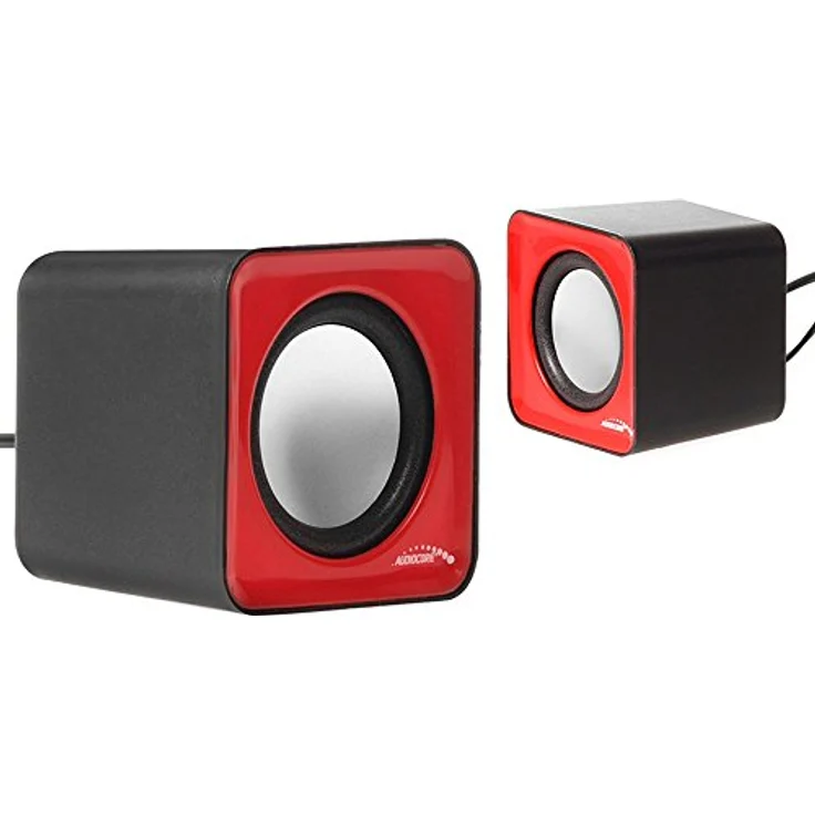 Audiocore AC870 Kompakt Stereo-Lautsprecher 2.0 PC 2x3 Watt RMS Rot – Bild 3
