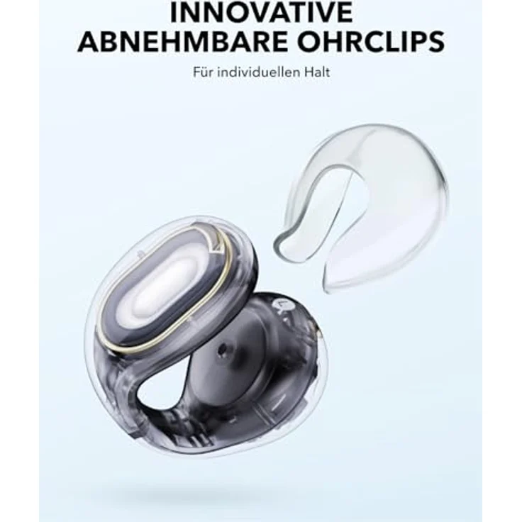 soundcore C30i by Anker, Open-Ear Earbuds, Clip On Kopfhörer, Leichtes Design, Stabiler Halt, Abnehmbare Klammern, Klarer Klang, 30h Wiedergabe, IPX4 Wasserschutz für Sport/Fitnessstudio, schwarz – Bild 3