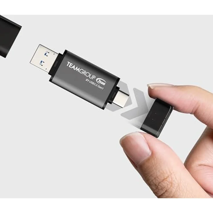 TEAMGROUP Stick Team X1 64GB USB 3.0 Dual Drive, 2-in-1 mit Plug-and-Play und schnappbarem Design – Bild 4