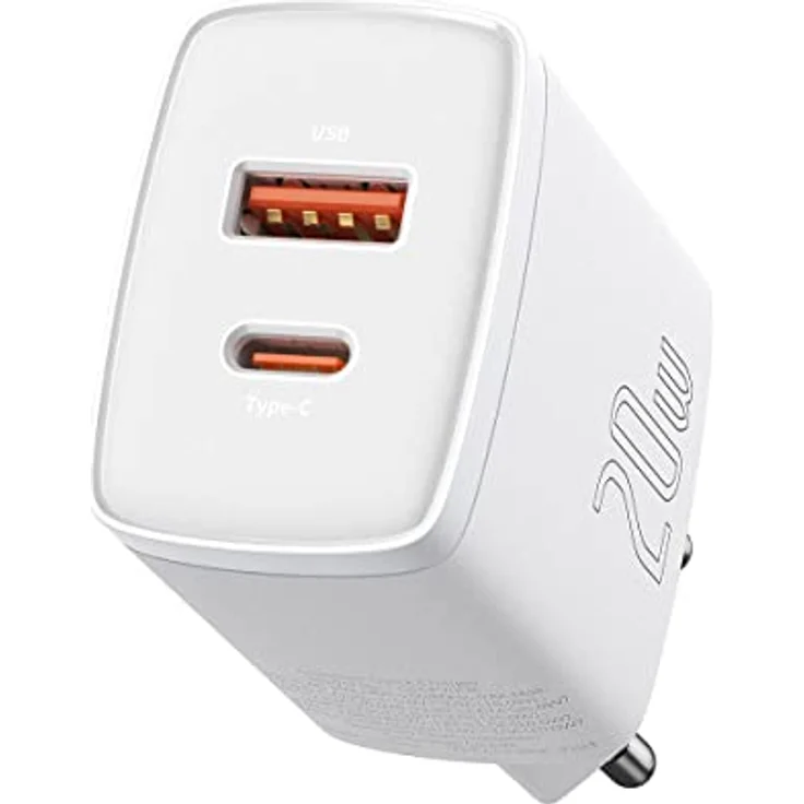 Baseus Compact Quick Charger Dual 20W White Schnelladegerät – Bild 1