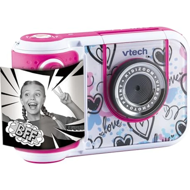 Vtech KidiZoom Print Cam Scrapbook Bundle pink, kreative Kamera mit Sofortdruckfunktion, inkl. Scrapbook, Stickern, Stift und Druckerpapier – Bild 2