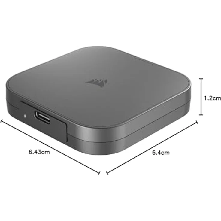 Corsair SSD Corsair EX400U 2TB USB-C ext (CSSD-EX400U2TB), externe SSD mit 4000 MB/s Lesegeschwindigkeit, schwarz: grey – Bild 9