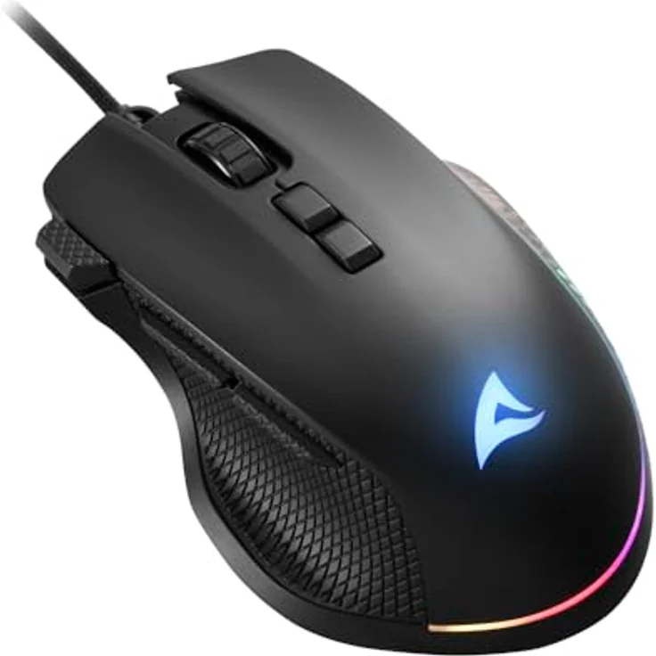 Sharkoon Shark Force 3, Gaming Maus mit 12.800 DPI Sensor und RGB-Beleuchtung, schwarz – Bild 2