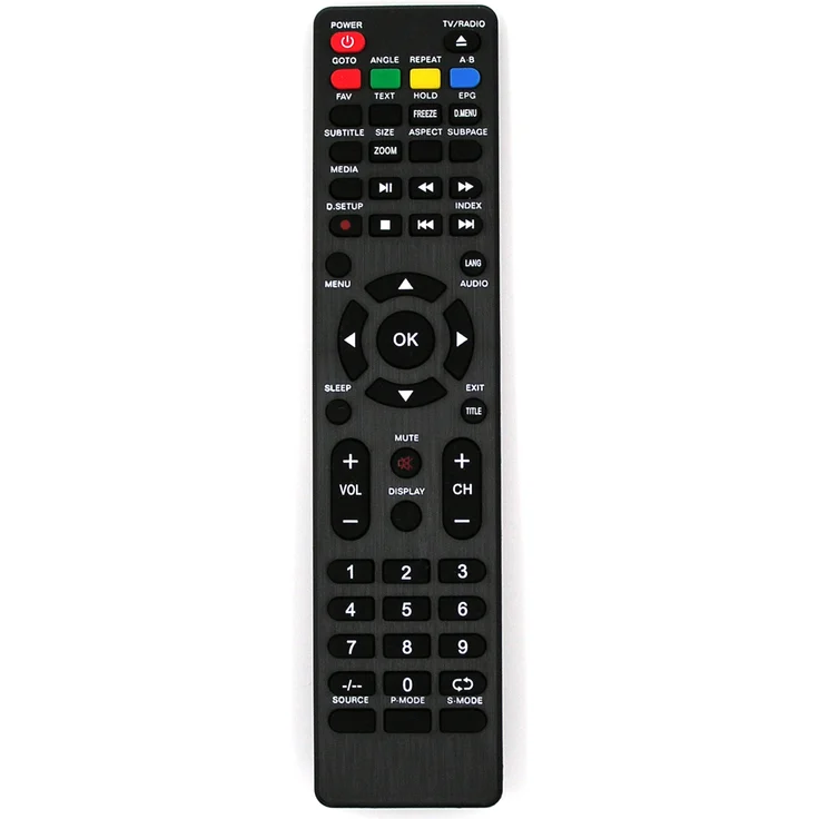 Alltro Ersatz TV Fernbedienung für JTC DVB-PS13203 HCAS, Reichweite 10 m, mit AAA-Batterie, schwarz