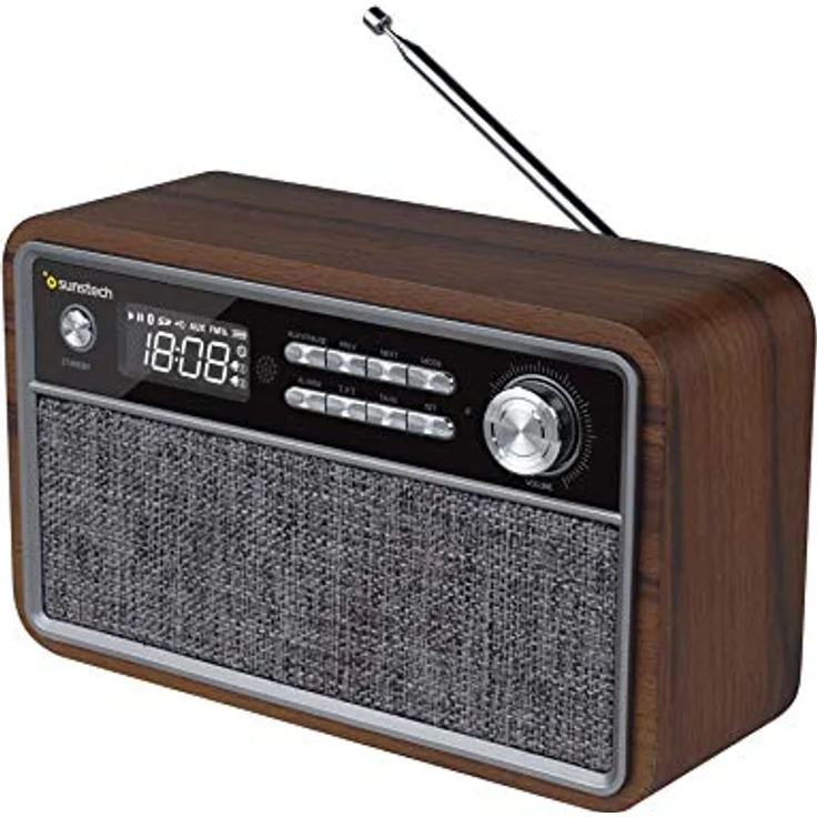 Sunstech RPBT500, Tragbares Holzradio mit Bluetooth, FM, USB und Freisprechfunktion, 6 W – Bild 2