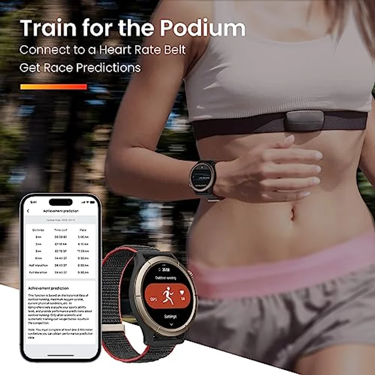 Amazfit Cheetah Pro Lauf-Smartwatch mit Dual-Band-GPS, Routennavigation und Offline-Karten, Trainingsvorlage, Herzfrequenzmesser, integrierter Alexa, 14 Tage Akkulaufzeit für Männer und Frauen – Rund – Bild 5