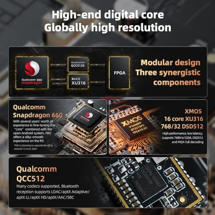 FiiO R9, All-in-One Audioplayer und Kopfhörerverstärker mit 8-Kanal DACs, Bluetooth, WLAN und 6-Zoll-Full-HD-Display, Weiss – Bild 9