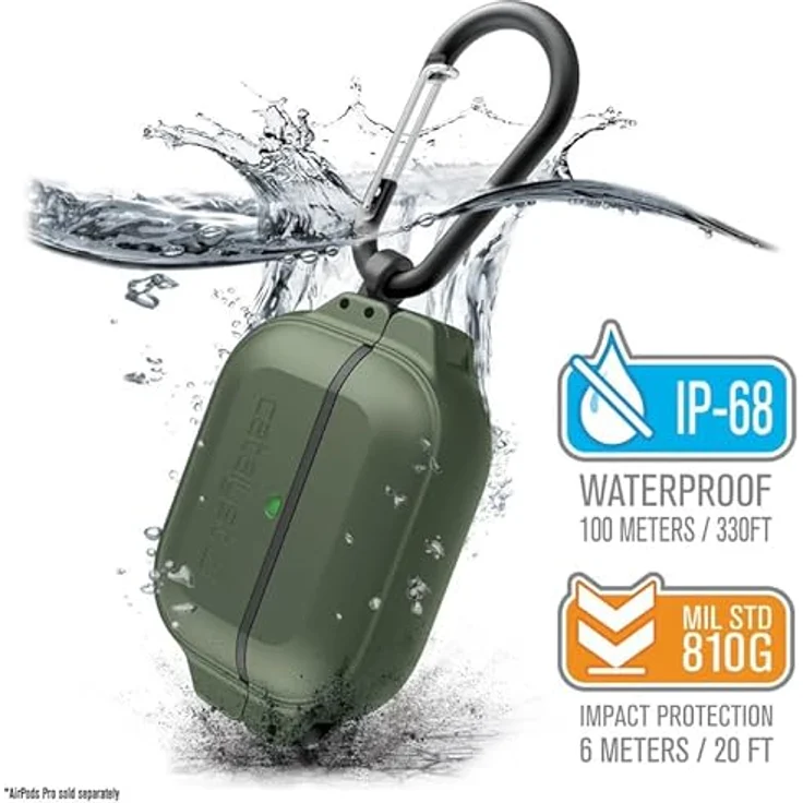 Catalyst Total Protection Hülle für AirPods Pro, wasserdicht IP68 bis 100 Meter, khakigrün – Bild 5