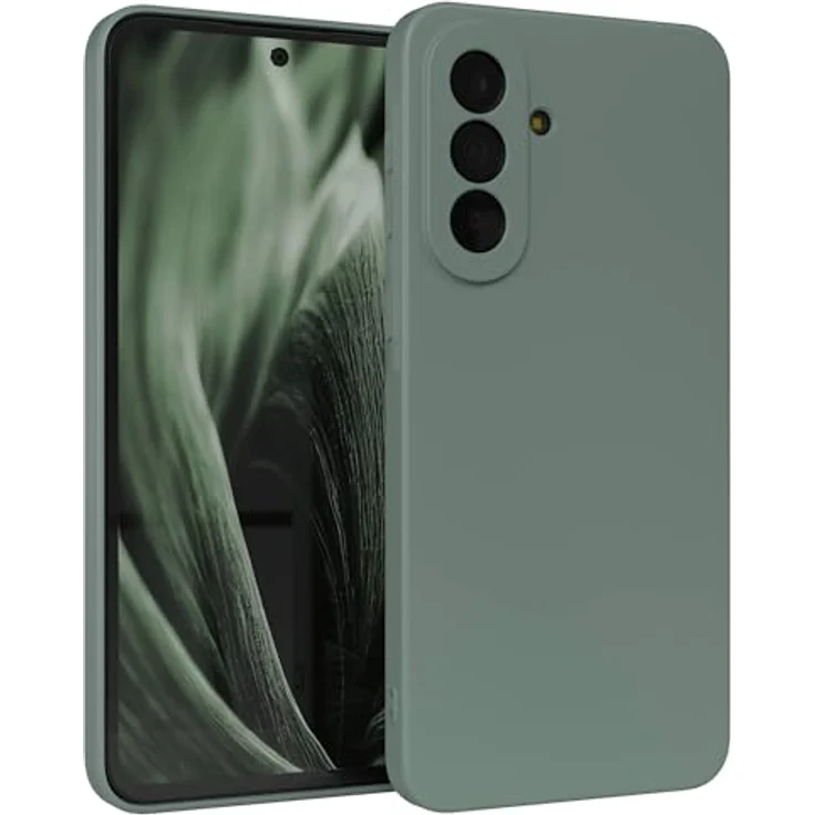 EAZY CASE Silikonhülle für Galaxy A37, Dunkelgrün, dünn, stoßfest mit Kameraschutz, kratzresistent und kabelloses Laden kompatibel – Bild 1