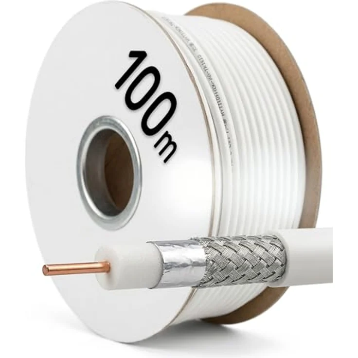 Jäger Direkt 319720 Koaxialkabel, 100m, 75 Ohm Wellenwiderstand, 90 dB Schirmungsmaß für TV- und SAT-Signale – Bild 1