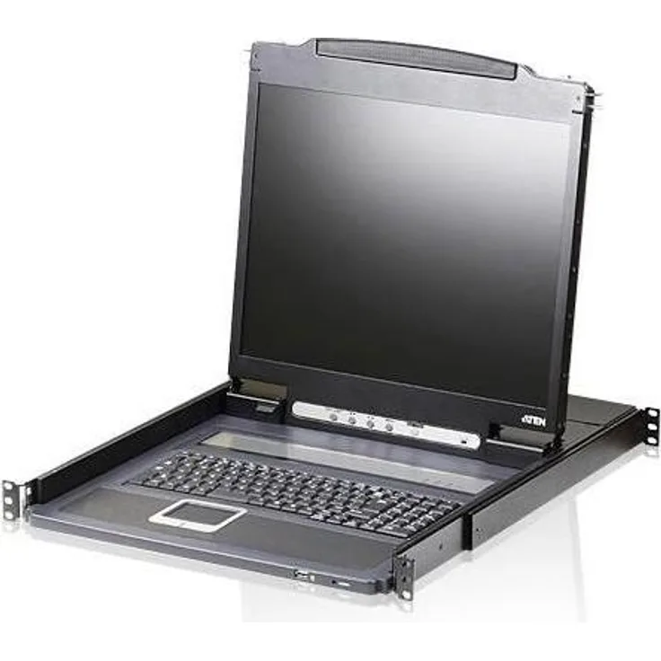 Aten CL3000N KVM-Konsole, 48 cm LCD, VGA, PS/2-USB, DE-Layout, USB Ports, schwarz
