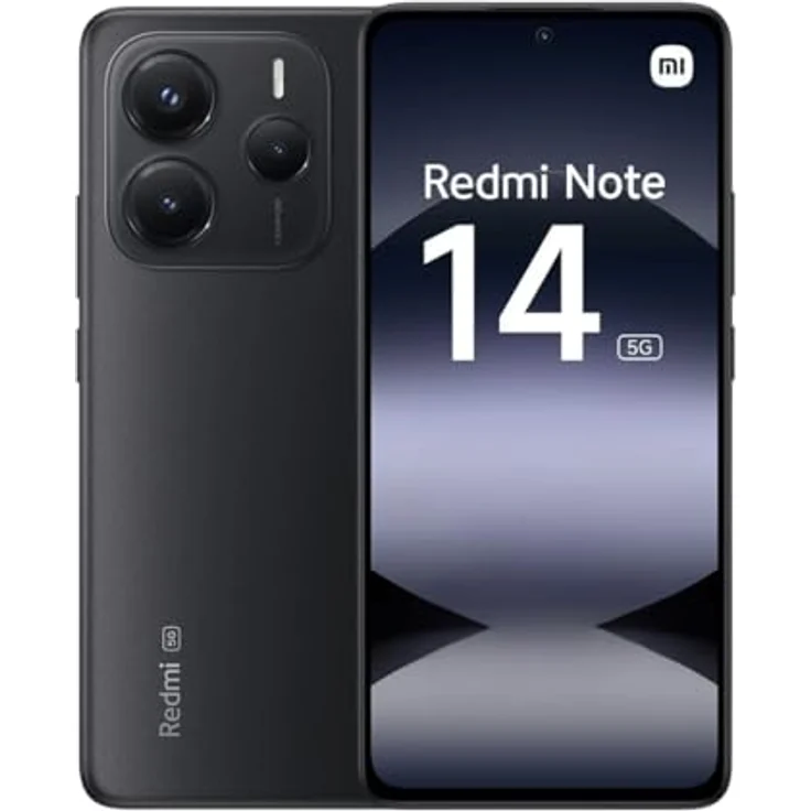 Xiaomi Redmi Note 14 5G, Smartphone mit 108 MP Kamera, 6GB RAM, 128GB Speicher, Dual-SIM, Schwarz (Midnight Black) – Bild 1