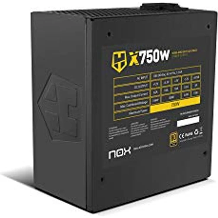 Nox Hummer X750W, PC Netzteil mit 750 W, 80 PLUS Gold-Zertifizierung, modulares Kabelmanagement, aktive Kühlung, Schwarz – Bild 7