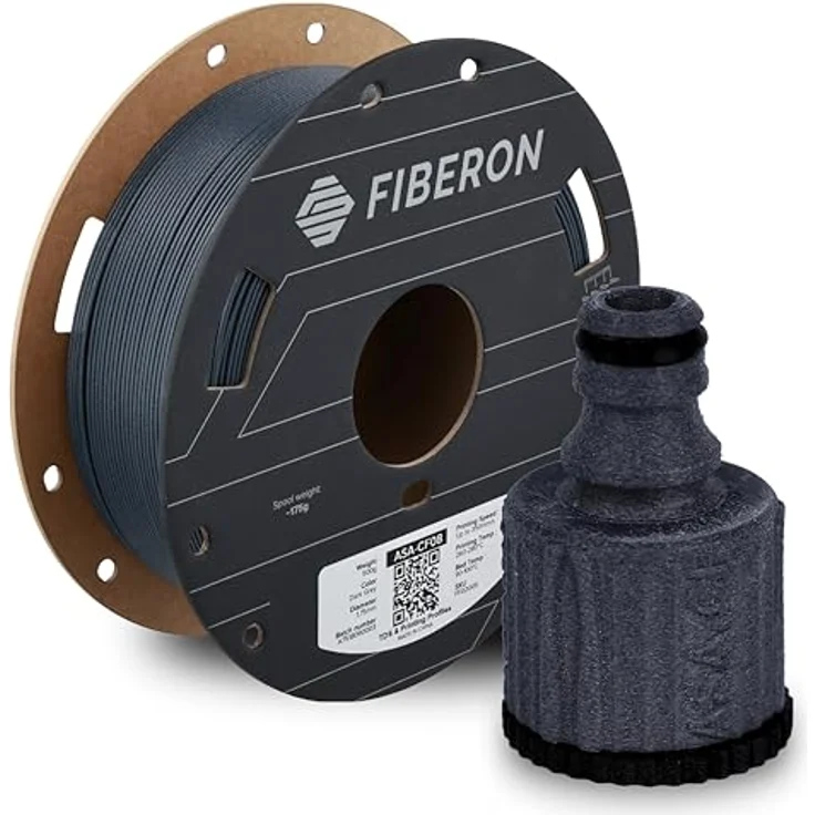 Polymaker Fiberon™ ASA-CF08, 3D Filament mit 8% Carbonfaser, hitzebeständig bis 103 °C, grau, 500 g – Bild 1