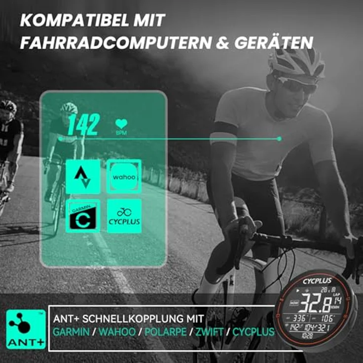 Cycplus H1 Heart Rate Monitor Armband, präzise Herzfrequenzmessung mit ±1 BPM Genauigkeit, IP67, Bluetooth & ANT+ Kompatibilität, PRO STRAP für sicheren Sitz – Bild 5