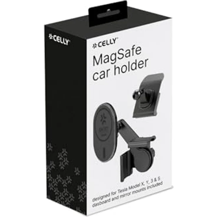 Celly Ghost Magsafe Smartphone Halter für Tesla, 360° drehbare Halterung, Schwarz – Bild 4